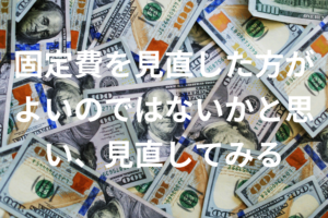 固定費を見直した方がよいのではないかと思い、見直してみる