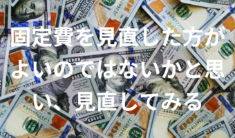固定費を見直した方がよいのではないかと思い、見直してみる